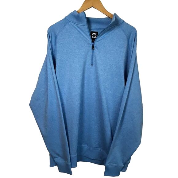 Footjoy Men’s Lightweight Quarter Zip Sweater in Light Blue - Picture 1 of 4
